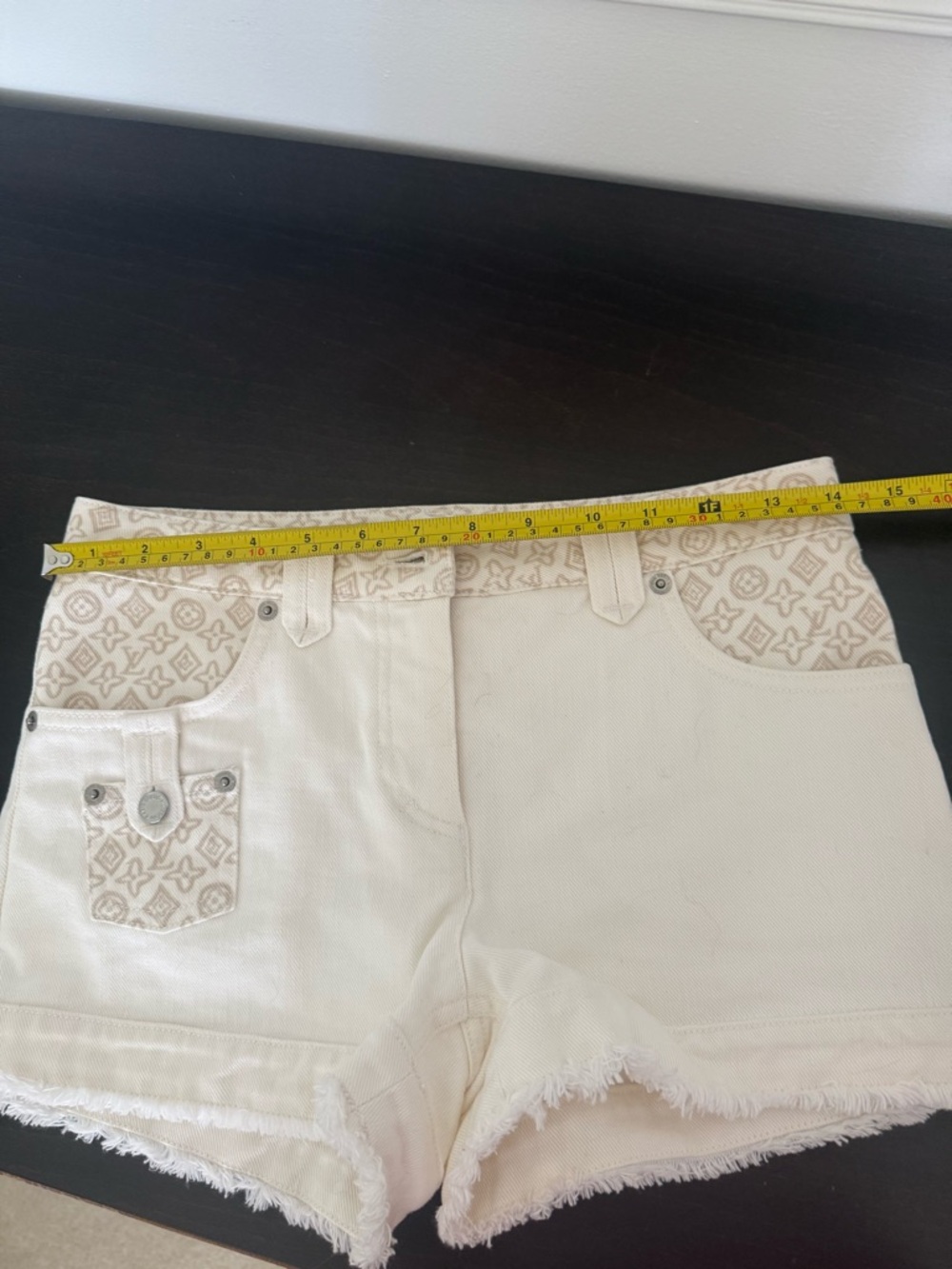 Louis Vuitton Cream White Jean Mini Shorts Size 36 - Picture 5 of 6